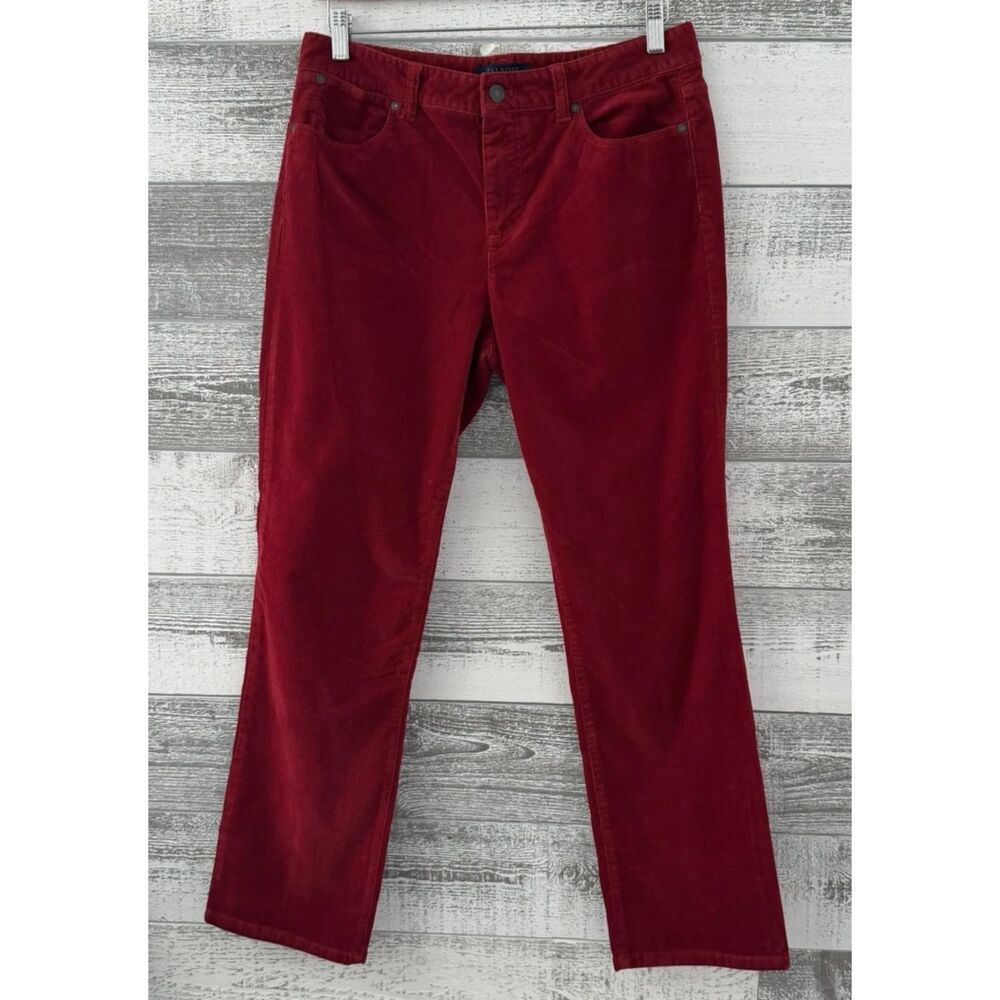 Talbots Heritage Pants Red Corduroy Straight Leg  Women's 12P (Fit 31x29)
